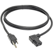 Tripp Lite 6ft Computer Power Cord Cable 5-15P to Left Angle C13 10A 18AWG 6' - P006-006-13LA