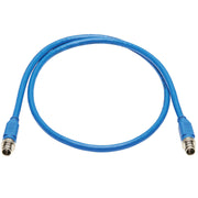 NM12-6A1-01M-BL_Tripp Lite by Eaton NM12-6A1-01M-BL M12 X-Code Cat6a 10G Ethernet Cable, M/M, Blue, 1 m (3.3 ft.)