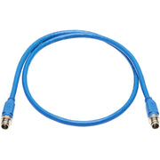 NM12-6A1-01M-BL_Tripp Lite by Eaton NM12-6A1-01M-BL M12 X-Code Cat6a 10G Ethernet Cable, M/M, Blue, 1 m (3.3 ft.)