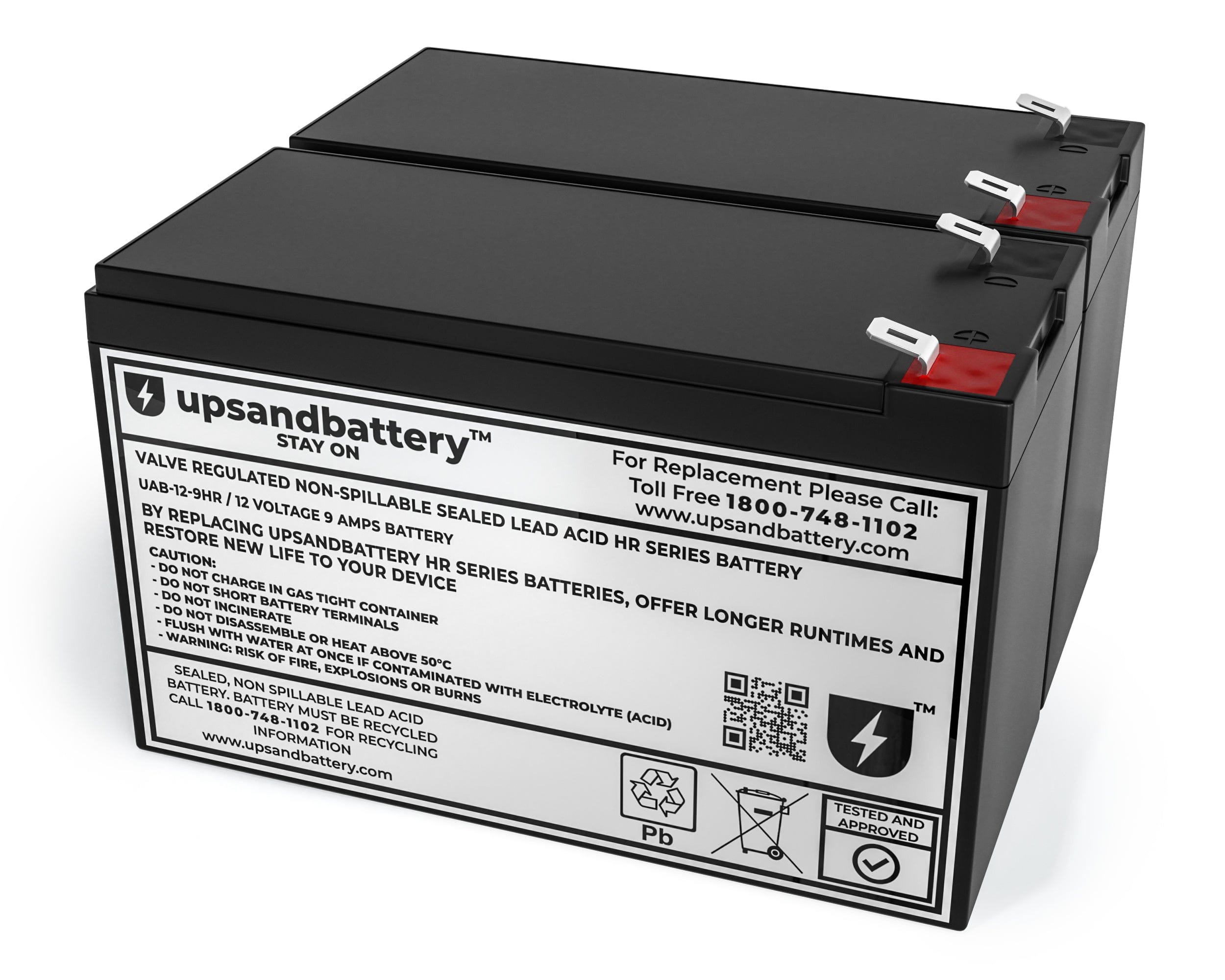 thumbnail image 2 of UPSANDBATTERY Replacement Battery For APC Back-UPS BN1500M2-CA – High-Rate AGM Battery 2 of 11