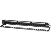 Tripp Lite 24-Port Cat6 Cat5 Patch Panel Feed Through Rackmount 568A/B RJ45 1URM TAA - N254-024