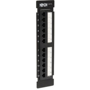 Tripp Lite 12-Port Cat6 Cat5 Patch Panel Wall Mount Vertical 110 RJ45 TAA - N250-012