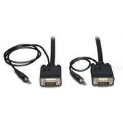 P504-010_Tripp Lite 10ft SVGA / VGA Coax Monitor Cable with Audio and RGB High Resolution HD15 3.5mm M/M 10'