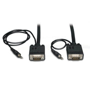 P504-010_Tripp Lite 10ft SVGA / VGA Coax Monitor Cable with Audio and RGB High Resolution HD15 3.5mm M/M 10'