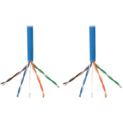 Tripp Lite series Cat5e 350 MHz Bulk Solid-Core PVC Cable, Blue, 1000 ft., TAA - N022-01K-BL