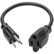 Tripp Lite 1ft Power Cord Extension Cable 5-15P to 5-15R 10A 18AWG 1' - P022-001