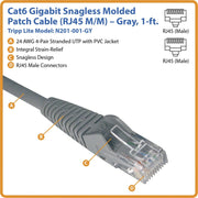 Tripp Lite Cat6 UTP Patch Cable - N201-001-GY