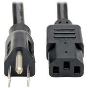 P007-010_Tripp Lite 10ft Computer Power Cord Cable 5-15P to C13 Heavy Duty 15A 14AWG 10'