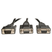 Tripp Lite 1ft VGA Monitor Y Splitter Cable High Resolution HD15 M/2xF 1' - P516-001-HR