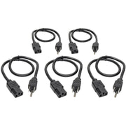 Tripp Lite 2ft Computer Power Cord Cable 5-15P to C13 10A 18AWG 2' 5-pack 5pc - P030-002-5