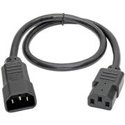 Tripp Lite 2ft Computer Power Cord Extension Cable C14 to C13 10A 18AWG 2' 5-pack 5pc - P004-002-5