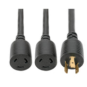 P039-001-2_Tripp Lite 1ft Power Cord Y Splitter Cable L6-20P to 2xL6-20R for PDU/UPS 20A 10AWG 1'