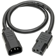 Tripp Lite 2ft Power Cord Extension Cable C14 to C13 Heavy Duty 15A 14AWG 2' - P005-002