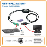 Tripp Lite USB to PS/2 Adapter - B015-000