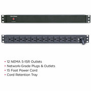 CyberPower Basic PDU15B12R 12-Outlets PDU - PDU15B12R