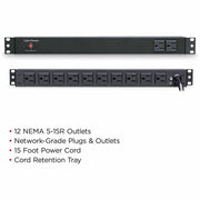 CyberPower PDU15B2F10R 12-Outlets PDU - PDU15B2F10R