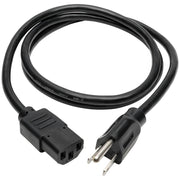 Tripp Lite 4ft Computer Power Cord Cable 5-15P to C13 10A 18AWG 4' - P006-004