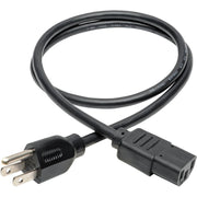 Tripp Lite 3ft Computer Power Cord Cable 5-15P to C13 10A 18AWG 3' - P006-003