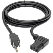 Tripp Lite 6ft Computer Power Cord Cable 5-15P to Right Angle C13 10A 18AWG 6' - P006-006-13RA