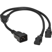 Tripp Lite 2ft Power Cord Y Splitter Cable C20 to 2xC13 Heavy Duty 15A 14AWG 2' - P032-002-2C13