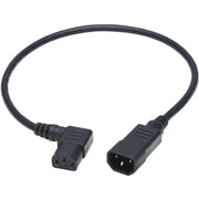 Tripp Lite 2ft Computer Power Cord Extension Cable C14 to Right Angle C13 10A 18AWG 2' - P004-002-13RA