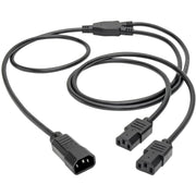 Tripp Lite 6ft Computer Power Cord Extension Cable C14 to 2xC13 10A 18AWG 6' - P004-006-2C13