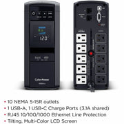 CyberPower CP1000PFCLCD UPS 1000VA 600W PFC compatible Pure sine wave - CP1000PFCLCD