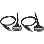 Tripp Lite 6ft VGA Coax Monitor Cable Low Profile with Audio and RGB High Resolution HD15 3.5mm M/M 6' - P504-006-SM