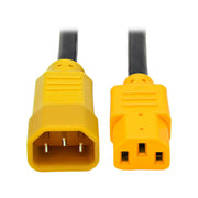 P005-006-YW_Tripp Lite 6ft Power Cord Extension Cable C14 to C13 Heavy Duty Yellow 15A 14AWG 6'