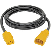 Tripp Lite 6ft Power Cord Extension Cable C14 to C13 Heavy Duty Yellow 15A 14AWG 6' - P005-006-YW