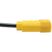 Tripp Lite 4ft Computer Power Cord Extension Cable C14 to C13 Yellow 10A 18AWG 4' - P004-004-YW