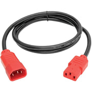 Tripp Lite 4ft Computer Power Cord Extension Cable C14 to C13 Red 10A 18AWG 4' - P004-004-RD