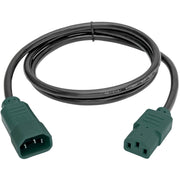 Tripp Lite 4ft Computer Power Cord Extension Cable C14 to C13 Green 10A 18AWG 4' - P004-004-GN