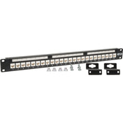 Tripp Lite 24-Port Cat6 Cat5e Patch Panel Low Profile Feed Through Rackmount RJ45 1U TAA - N250-024-LP