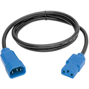 Tripp Lite 4ft Computer Power Cord Extension Cable C14 to C13 Blue 10A 18AWG 4' - P004-004-BL