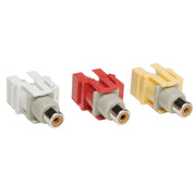 A020-000-KJ_Tripp Lite 3 Piece Composite Audio Video Keystone Jack, Snap-in Module Red Yellow White F/F