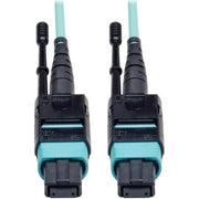 Tripp Lite by Eaton 3 Meter MTP / MPO Patch Cable, 12 Fiber, 40GbE Aqua OM3 Plenum