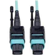 Tripp Lite by Eaton 10 Meter MTP / MPO Patch Cable, 12 Fiber, 40GbE Aqua OM3 Plenum