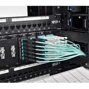 Tripp Lite by Eaton 10 Meter MTP / MPO Patch Cable, 12 Fiber, 40GbE Aqua OM3 Plenum - N844-10M-12-P