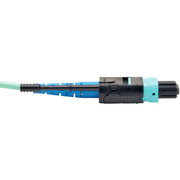 Tripp Lite by Eaton 1 Meter MTP / MPO Patch Cable, 24 Fiber, 100GbE Aqua OM3 Plenum - N846-01M-24-P