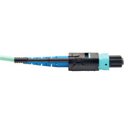 Tripp Lite by Eaton 2 Meter MTP / MPO Patch Cable, 24 Fiber, 100GbE Aqua OM3 Plenum - N846-02M-24-P