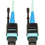 Tripp Lite by Eaton 2 Meter MTP / MPO Patch Cable, 24 Fiber, 100GbE Aqua OM3 Plenum