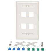 Tripp Lite by Eaton White Keystone Faceplate - 4 Ports - N042-001-04-WH