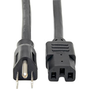 P019-004_Tripp Lite 4ft Power Cord Cable 5-15P to C15 Heavy Duty 15A 14AWG 4'