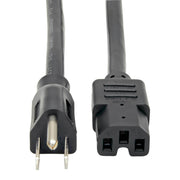 P019-004_Tripp Lite 4ft Power Cord Cable 5-15P to C15 Heavy Duty 15A 14AWG 4'