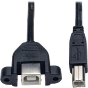 Tripp Lite by Eaton U025-001-PM 1-ft. Panel Mount USB 2.0 Extension Cable (USB B M/F)