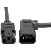 P005-006-14LA_Tripp Lite 6ft Power Cord Extension Cable Left Angle C14 to C13 Heavy Duty 15A 14AWG 6'