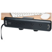 Tripp Lite Surge Protector Power Strip Desk Mount 120V USB 6 Outlet 6' Cord - 6 x NEMA 5-15R - 1875 VA - 2100 J - 120 V AC Input - 5 V DC Output - TLP606DMUSB