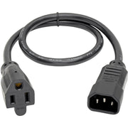 Tripp Lite by Eaton 2-ft. 18AWG Power Cord (IEC-320-C14 to NEMA 5-15R) - P002-002-10A