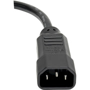 Tripp Lite 1ft Computer Power Cord Extension Cable C14 to C13 10A 18AWG 1' - P004-001